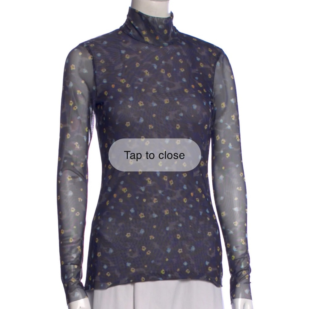 Baum and Pfergarten semi-sheer floral turtleneck